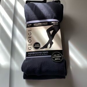 George fleece footed tights gray super opaque  L/XL soft warm comfortable